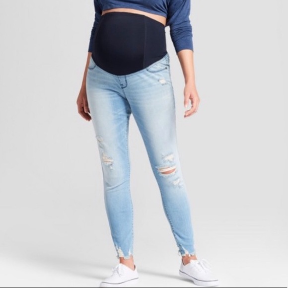 maternity ripped skinny jeans